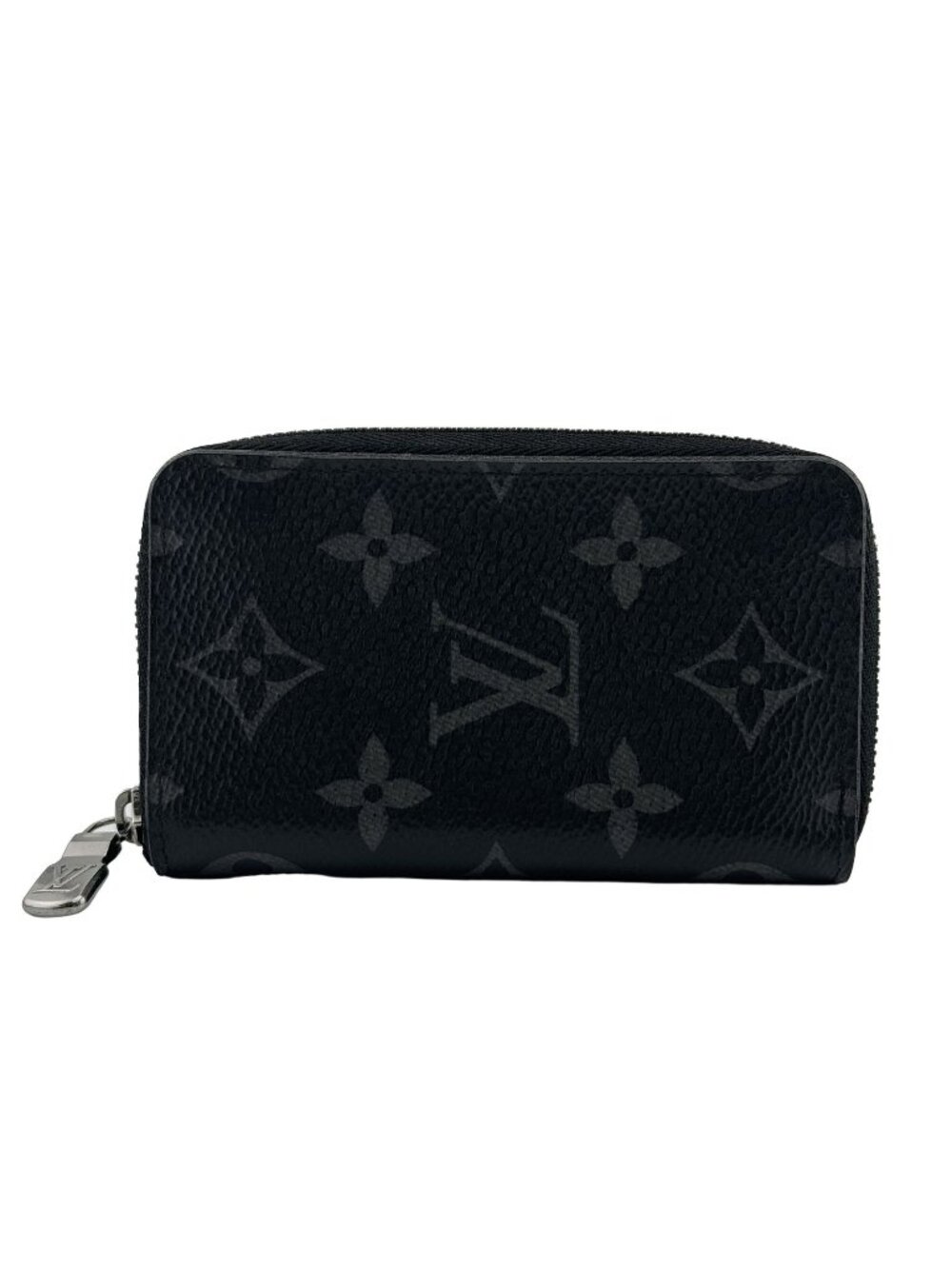 Louis Vuitton Zippy Coin Purse Monogram Eclipse Card Case Wallet Black Gray